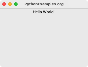 Tkinter Label Example