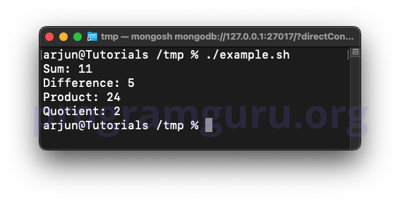 Performing arithmetic operations on integers in Bash