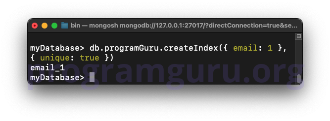 MongoDB Create Index