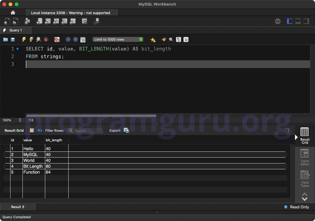 MySQL BIT_LENGTH() WITH MULTIPLE COLUMNS