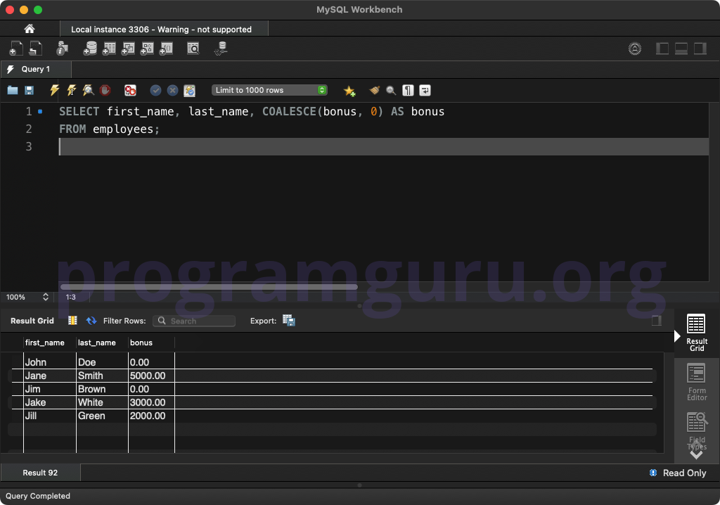 MySQL COALESCE WITH WHERE CLAUSE