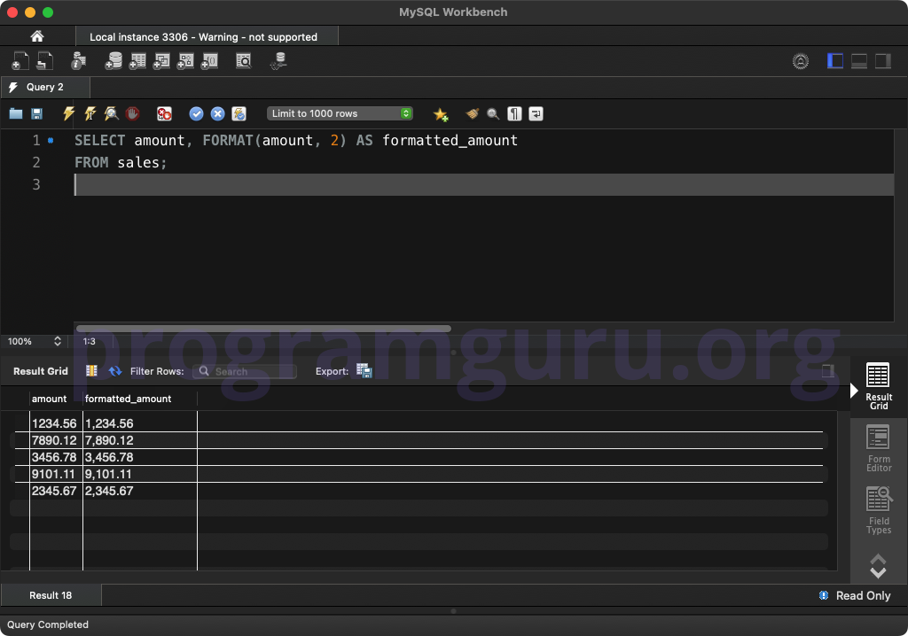 MySQL FORMAT() WITH WHERE CLAUSE