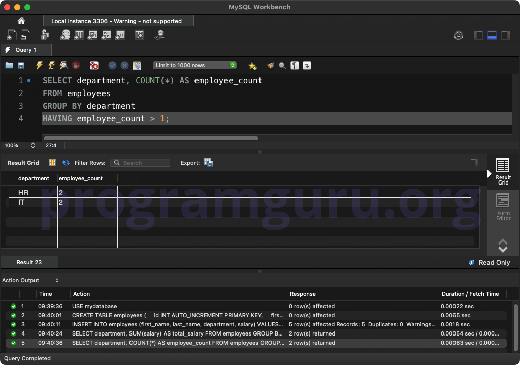 MySQL HAVING WITH COUNT