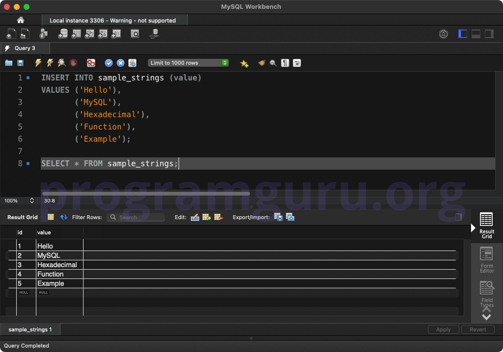 MySQL INSERT INTO TABLE