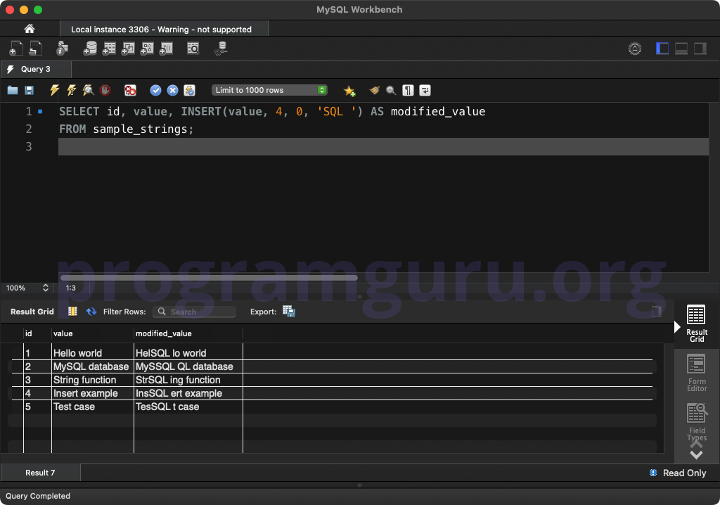 MySQL INSERT() WITH MULTIPLE COLUMNS