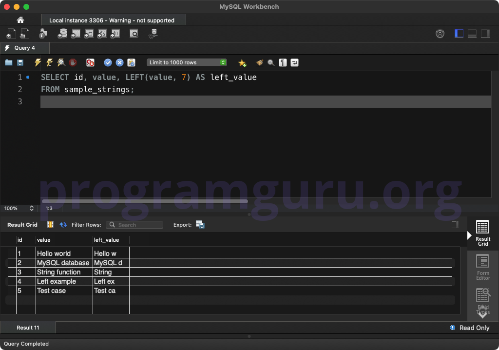 MySQL LEFT() WITH MULTIPLE COLUMNS