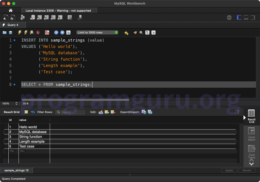 MySQL INSERT INTO TABLE