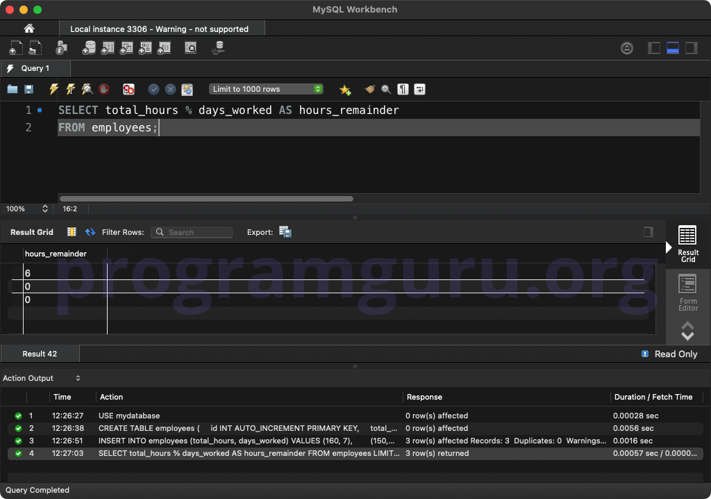 MySQL MODULO TWO COLUMNS