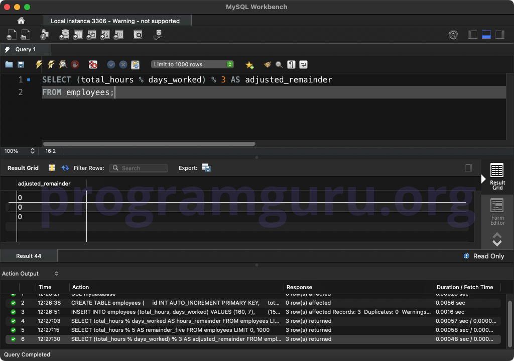 MySQL MODULO MULTIPLE COLUMNS