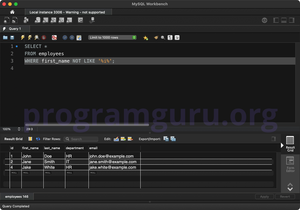 MySQL NOT LIKE WITH WHERE CLAUSE