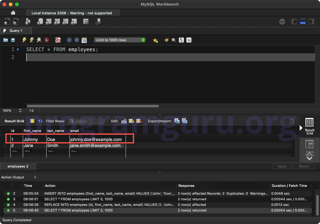 MySQL SELECT FROM TABLE