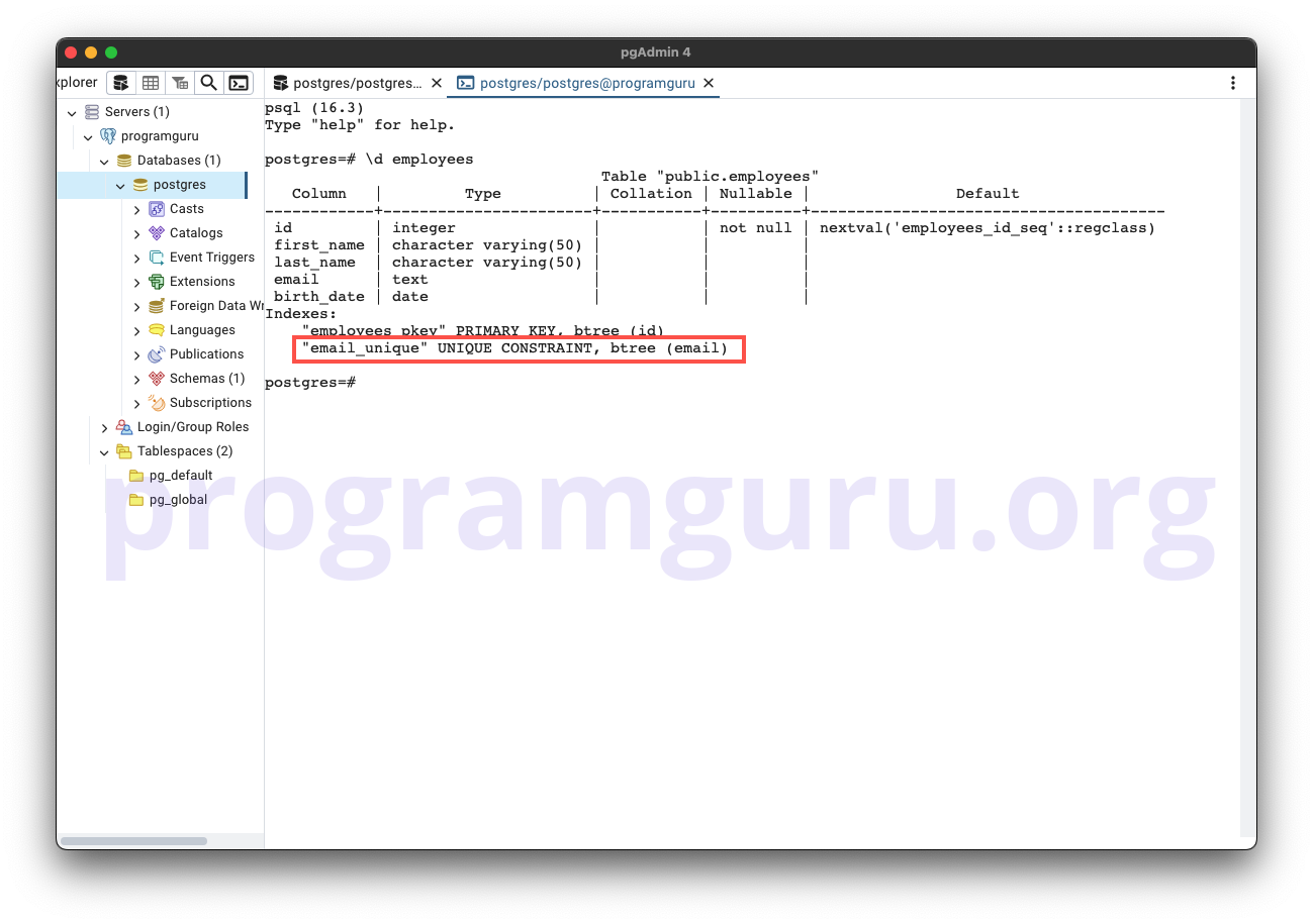 PostgreSQL ALTER TABLE