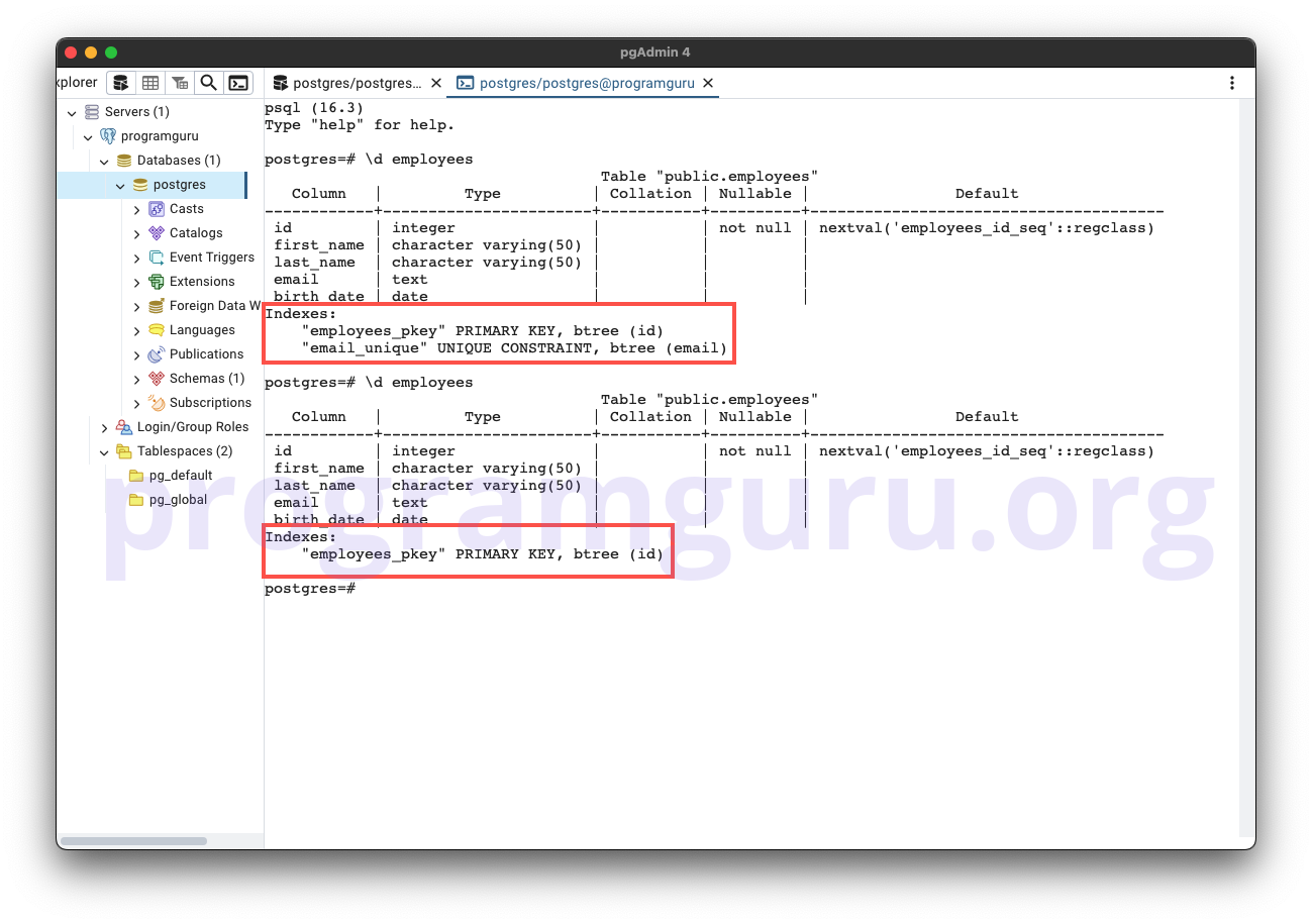 PostgreSQL ALTER TABLE