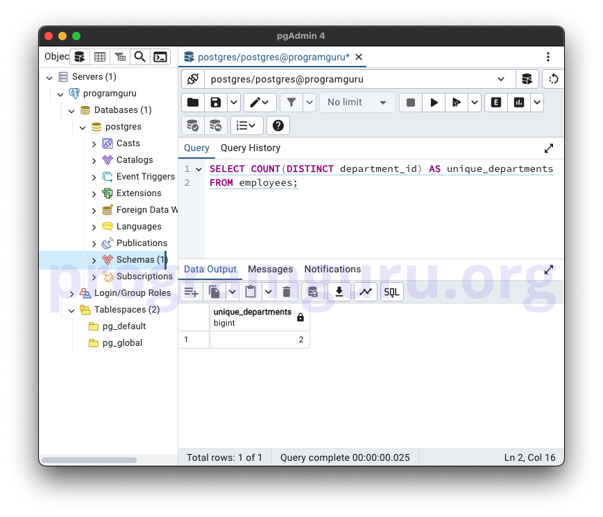 PostgreSQL DISTINCT