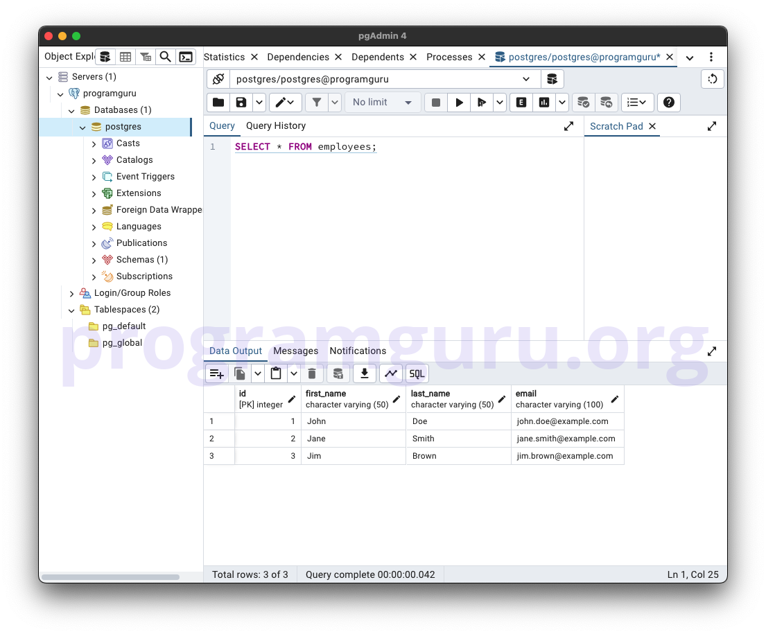 PostgreSQL Drop Table - Step 2