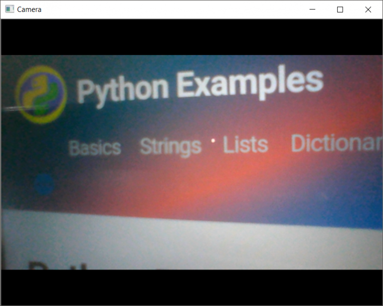 Python Program To Capture Video From Camera Using OpenCV