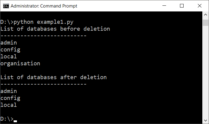 Delete or Drop MongoDB Database using PyMongo