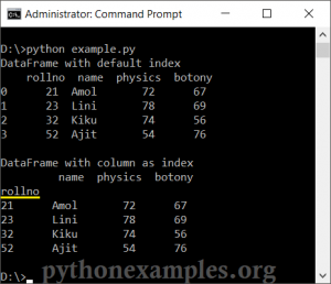 create index column in dataframe python