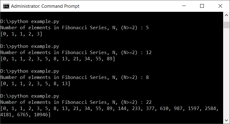 Fibonacci Series in Python using For Loop