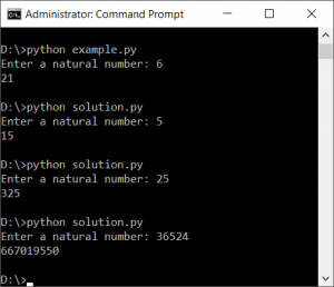 Python – Sum of First N Natural Numbers - Python Examples
