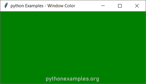 Python Tkinter Window Background Color set using bg property