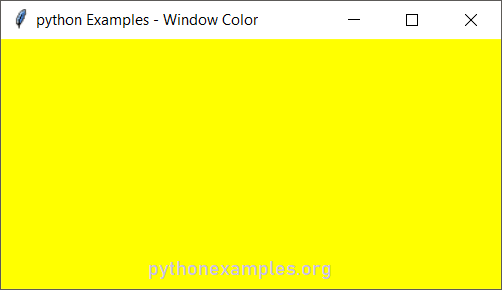 Python Tkinter Window Background Color