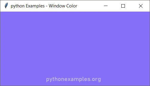 Python Tkinter Window Background Color