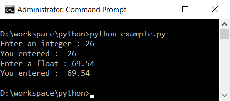 Python input() function - Read Numbers