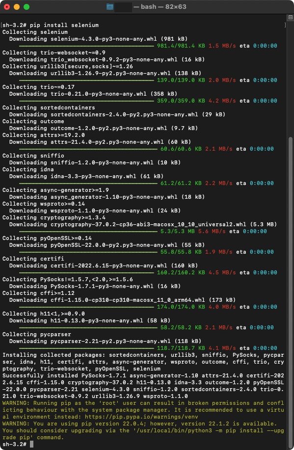 install selenium macos