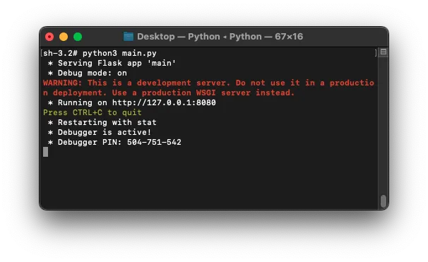 Python Flask Example