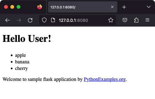 Python Flask - For Loop in HTML template