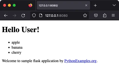 Python Flask - For Loop in HTML template