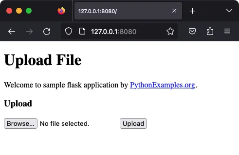 Upload File in Python Flask Application