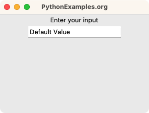 Tkinter Entry with Default Value