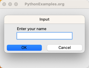 Tkinter simpledialog - Prompt for user input - Example - Step 1