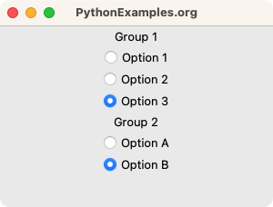 Tkinter Radiobutton Groups