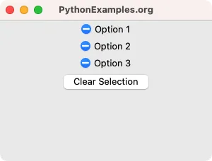 Tkinter Radiobutton - Clear selection - Example