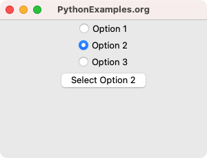 Tkinter Radiobutton - Select an option programmatically