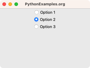 Tkinter Radiobutton - On Change of Selection - User selects "Option 2"