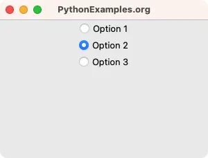 Tkinter Radiobutton - On Change of Selection - User selects "Option 2"
