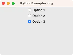 Tkinter Radiobutton - On Change of Selection - User selects "Option 3"