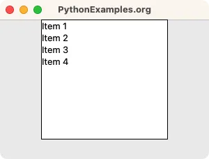 Tkinter Listbox Example