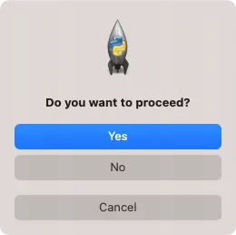 Tkinter messagebox – Ask Yes, No, or Cancel - MacOS - Example