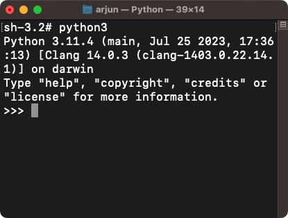 Python Shell with print() function